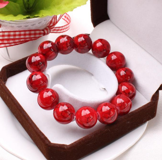 Fashion Vintage Crackle Bead Bracelet Popular Chinese Unisex Pattern Beaded Bracelet Jewelry