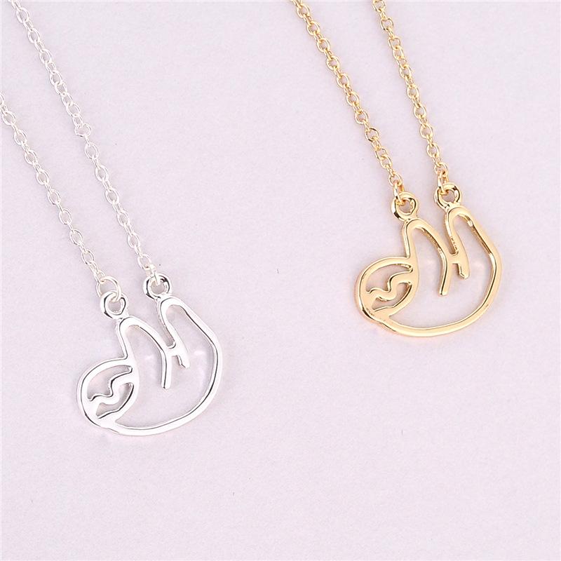 Popular Jewelry Cute Personality Sloth Hollow Small Lazy Delicate Clavicle Chain