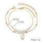 Fashion Alphabet Seashell Double Layer Anklet Beach Vacation Foot Decoration