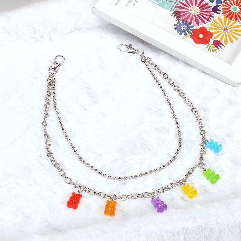 Jewelry ins sweet girly temperament acrylic pendant waist chain female fashion trend pants chain