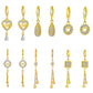 ins diamond tassel earring fashion temperament niche design metal geometric letter heart earring earrings