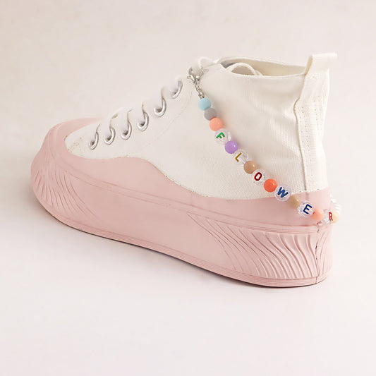 Jewelry Imitation Pearl Colorful FLOWER Alphabet Colorful Bead Shoes Decoration Female Niche Design Light Luxury