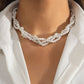 Jewelry Retro Personality Pearl Chain Wrapping Necklace Fashion Simple Geometric Clavicle Necklace Women