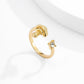 Trendy Metal Small Mushroom Ring Female Hip Hop Simple Diamond Geometric Opening Ring Jewelry