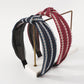 F4744 Ethnic personality color contrast embroidery knotted headband vacation fashion wide-brimmed retro simple girl headband