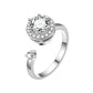 Explosive style rotating living mouth zircon ring anti-anxiety decompression ring female jewelry