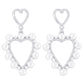 176 Retro Sweet Pearl Earrings Double Heart Hollow Earrings French Light Luxury Temperament Romantic Earrings