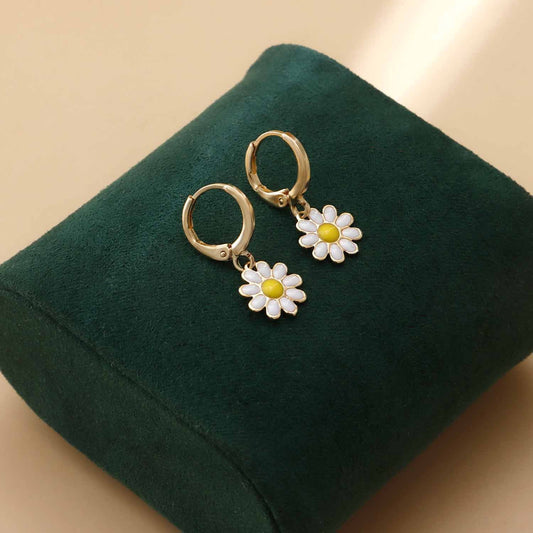 Jewelry Fashion Mini Geometric Oil Drip Flower Earrings Earrings High-end Niche Earrings