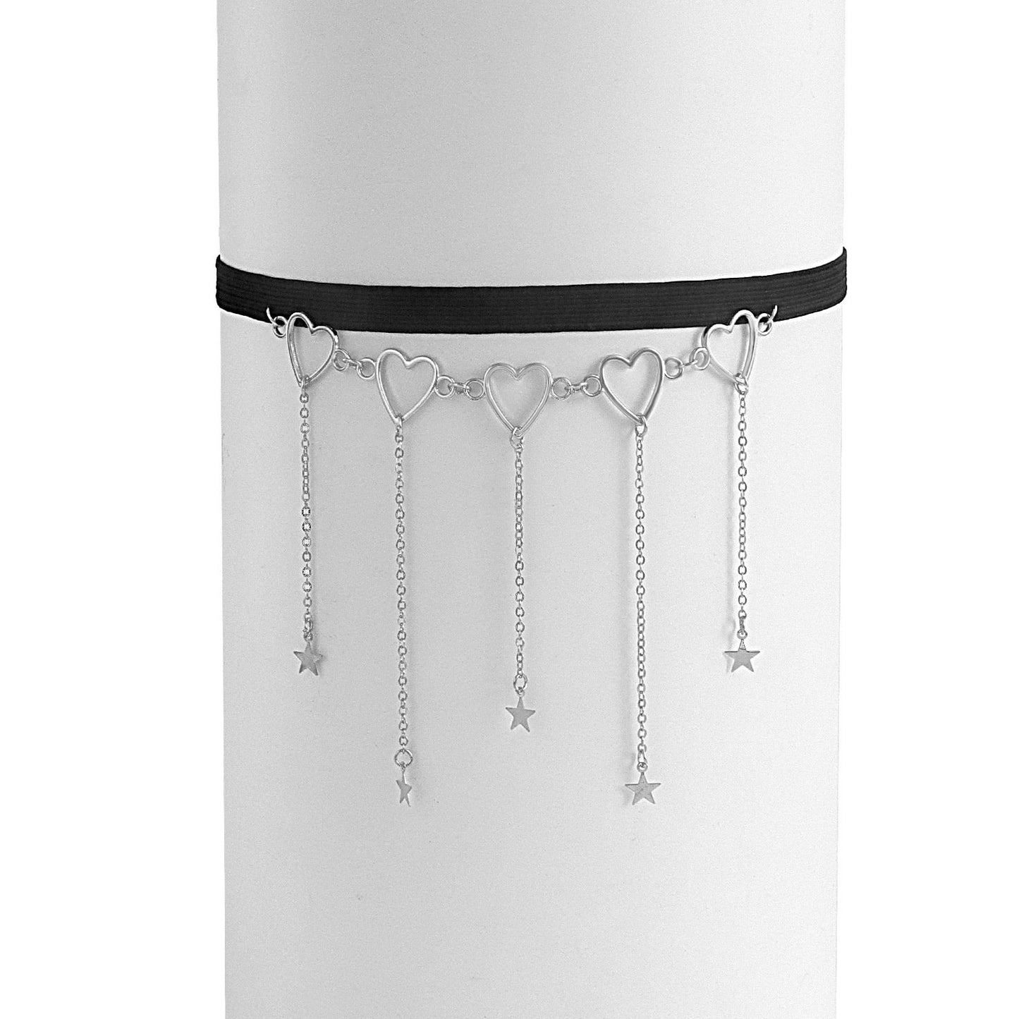 Sexy Street Shot Metal Chain Love Thigh Chain Tassel Star Night Elastic Bandage Leg Ring Female