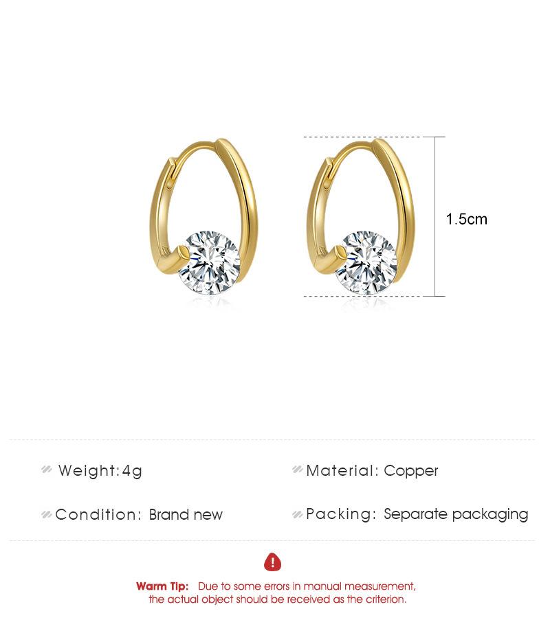 Simple temperament zircon earrings high-end sense net red all-match earrings niche design fashion geometric earrings women