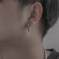Hip-hop trend punk stainless steel asymmetrical personality design spring bar earrings earrings earrings earrings