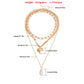 Explosive ins metal special-shaped pearl necklace simple and versatile big peach heart pendant necklace female