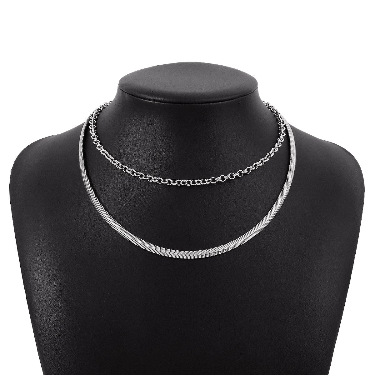 N1755 Jewelry Metal Texture Simple Snake Bone Chain Necklace Personality Trendy Sweet Cool Necklace