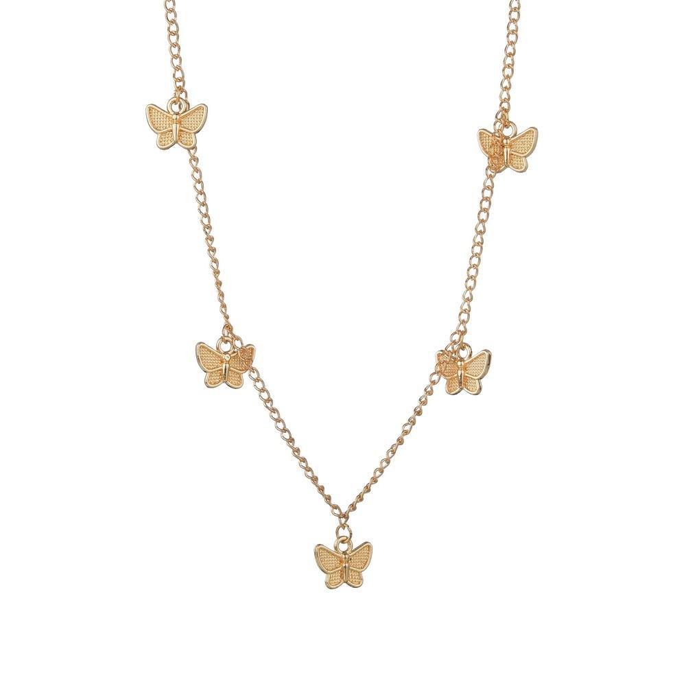 Accessories Simple Thin Chain Alloy Butterfly Pendant Necklace Female Clavicle Chain Jewelry
