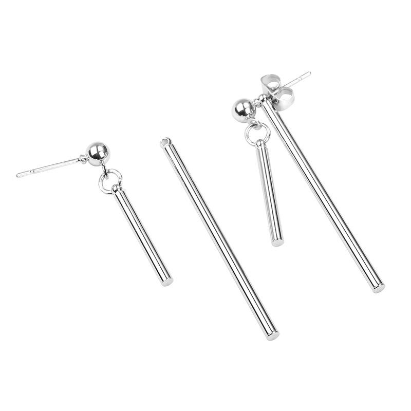 Edition Temperament Earrings Geometric Asymmetric One-word Alloy Stud Earrings Simple Vertical Strip Earrings