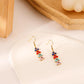 Personality, fashion, light luxury, niche, high-end design, stainless steel golden angel number 4444 color earrings