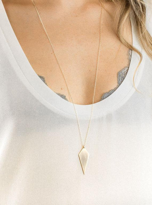 Women's Rhombus Pendant Necklace Simple and Exquisite Clavicle Chain Jewelry