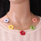 Necklace Geometric Contrasting Color Pendant Resin Small Fresh Flower Necklace Hip Hop Personality Fashion Necklace