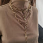 Jewelry Exaggerated Fashion Thick Chain Tassel Necklace Women's Peach Heart Mix and Match Versatile Multilayer Necklace