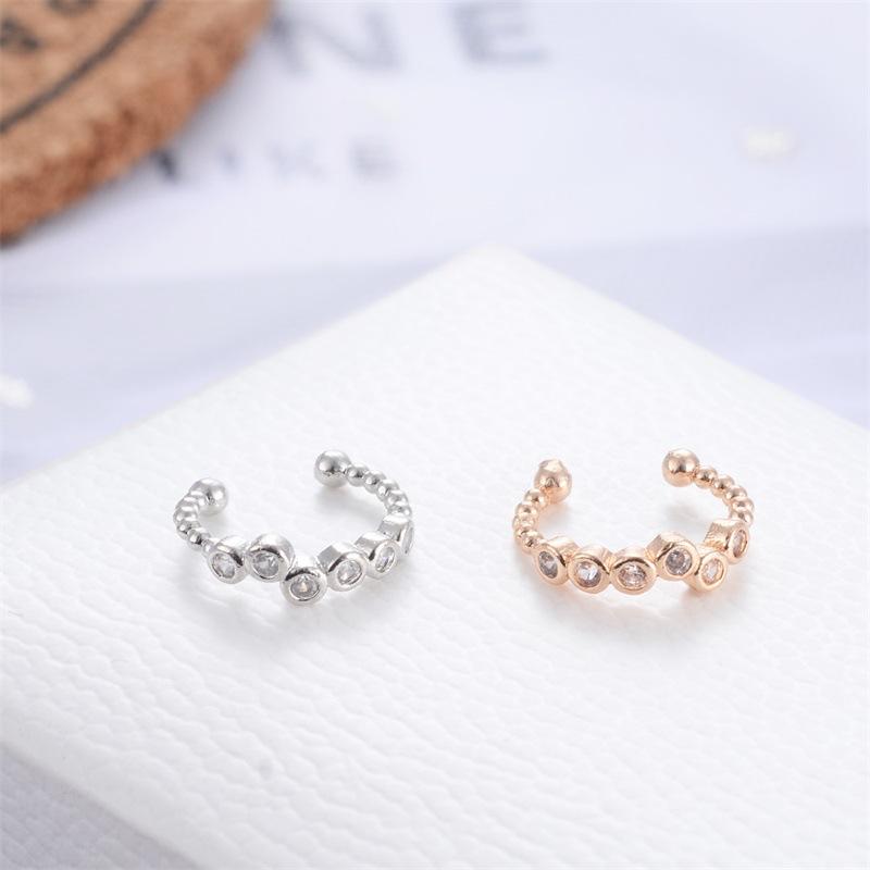 Simple and sweet U-shaped earrings with diamonds and no pierced ear clips fashion all-match beads ladies ear bone clip