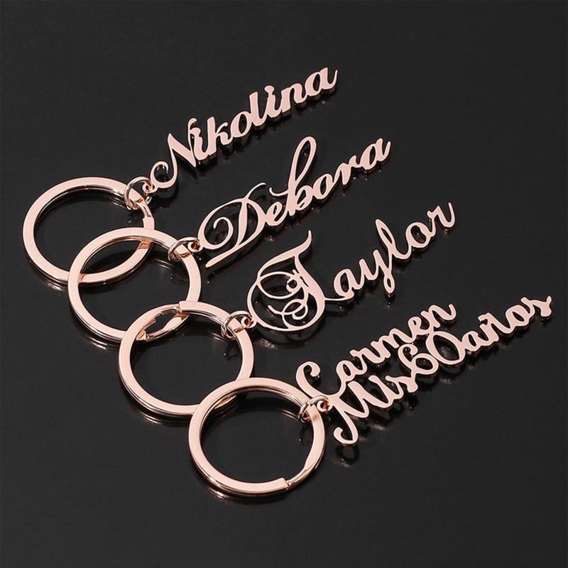 Personalized Name Keychain Alphabet DIY Keychain Stainless Steel Furnace Vacuum Plating