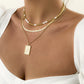 Simple Imitation Pearl Beads Clavicle Necklace Hip Hop Snake Bone Chain Metal Letter Tag Necklace
