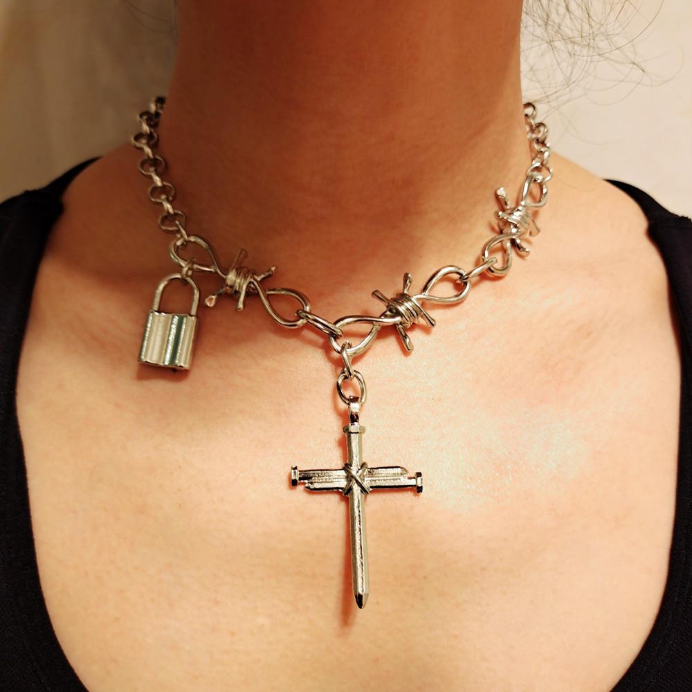Necklace Jewelry Thorn Steel Nail Pendant Necklace Punk Street Trendy Clavicle Chain Accessories