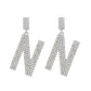 Ins full diamond letter earrings female fashion temperament niche design English letter earrings temperament earrings tide