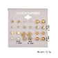 Fashion Jewelry Set Earrings 12 Pairs Square Imitation Zircon Stud Earrings Peach Heart Diamond Earrings