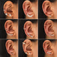 Simple Star Small Diamond Ear Clip Leaf Flower Sun Flower Geometric Pearl Zircon No Pierced Ear Stud Set