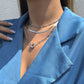 Jewelry Retro Hip Hop Flat Snake Bone Chain Necklace Female Simple Geometric Metal Buckle Clavicle Necklace