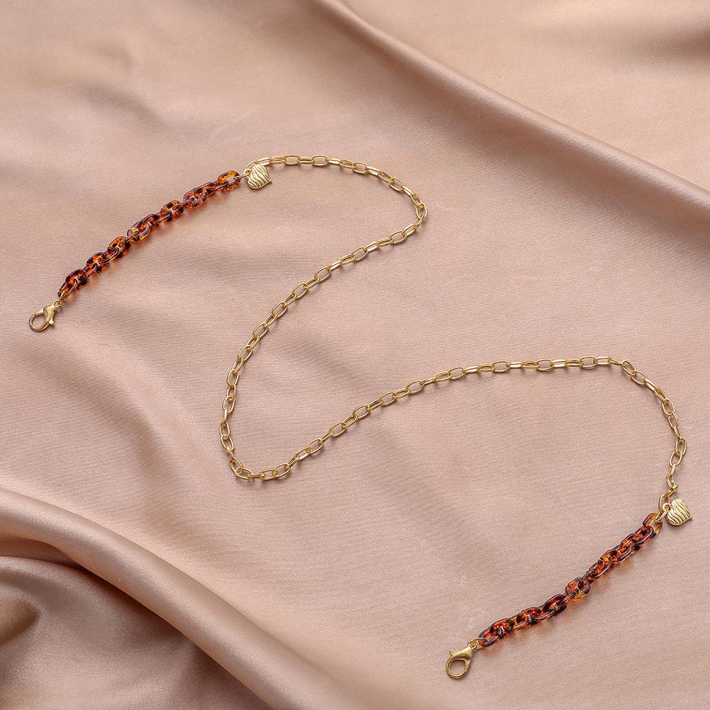 Acrylic Leopard Mask Chain Personality Love Pendant Tortoiseshell Fashion Glasses Chain