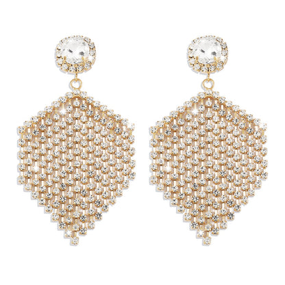 E1526 Temperament Claw Chain Rhinestone Tassel Earrings Baroque Light Luxury Internet Celebrity Fashion Earrings