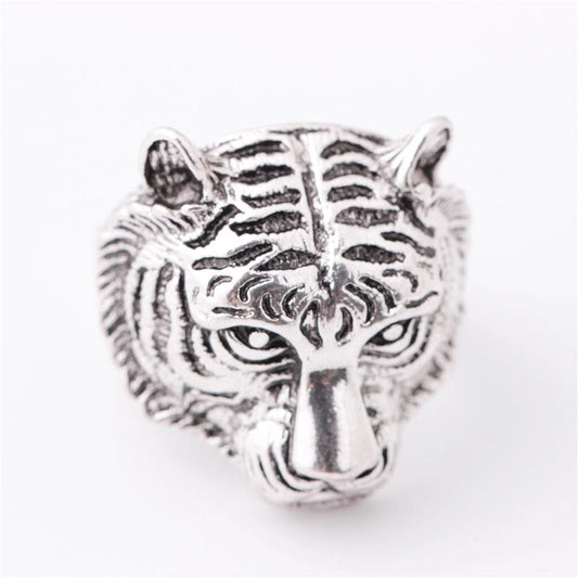 Personality Men's Domineering Retro Leopard Head Ring Fashion Animal Ring Jewelry
