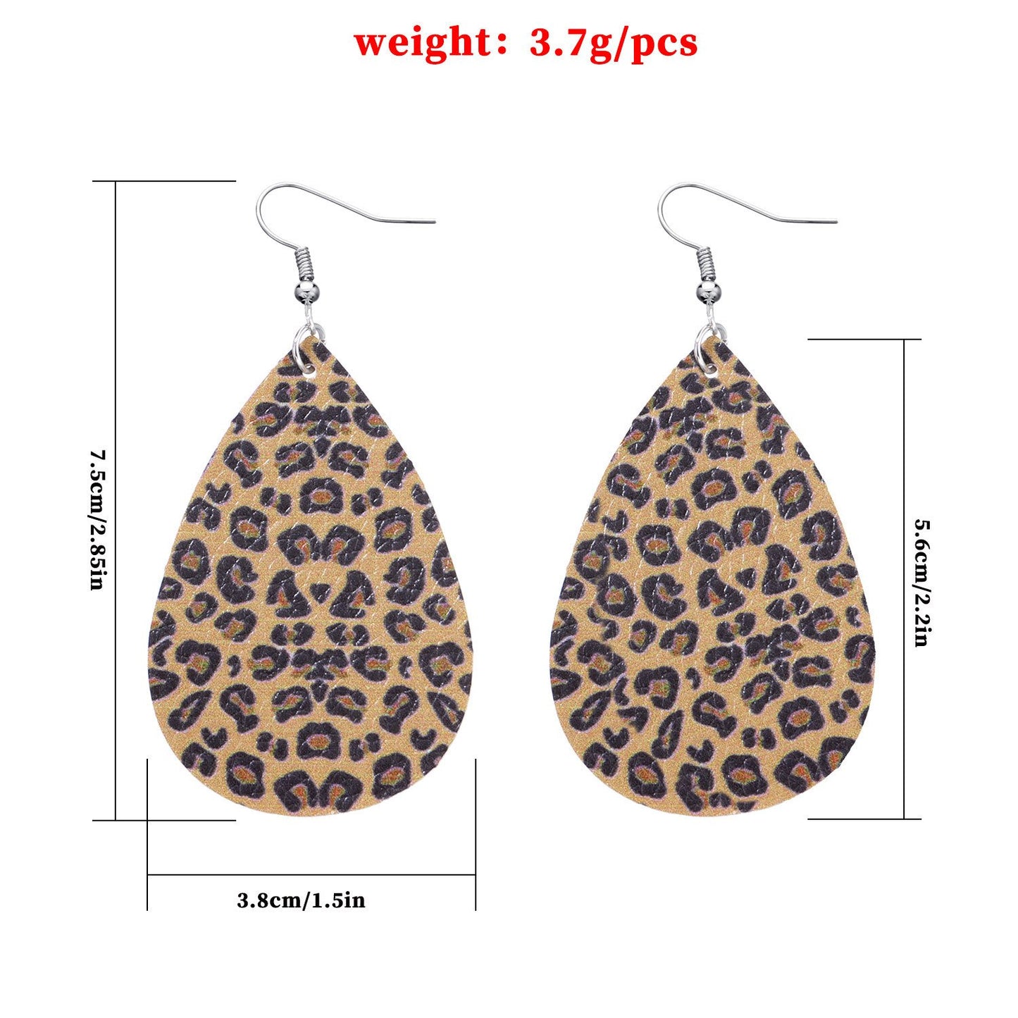 Jewelry Leopard Combination Leather Earrings Female Valentine's Day Fashion PU Earrings