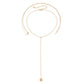 Jewelry Frosty Choker Thin Chain Necklace Simple Stacked Metal Double Disc Tassel Necklace
