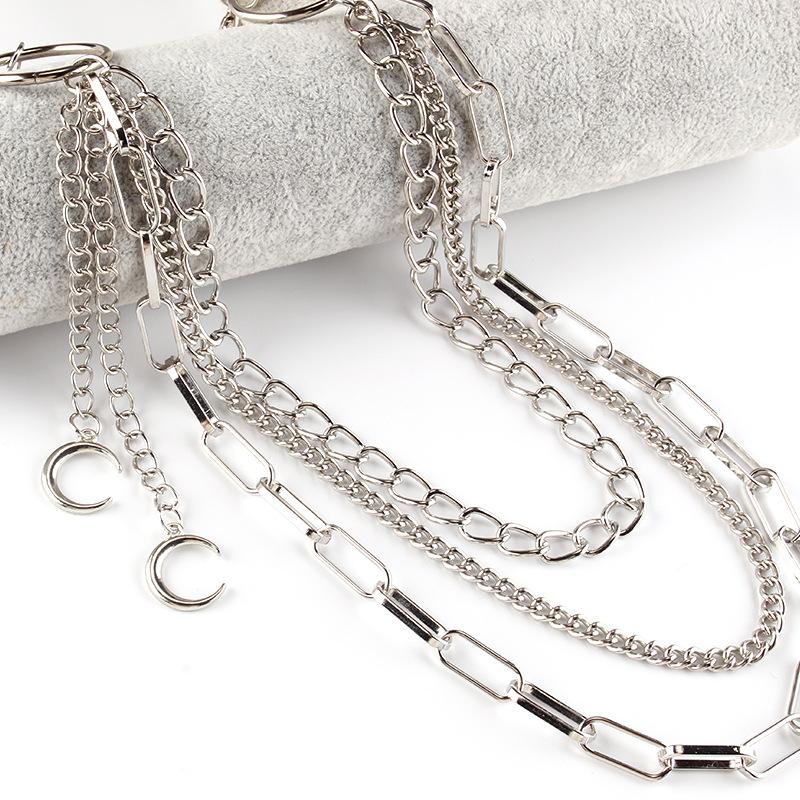 Jewelry Metal Personality Waist Chain Ring Decoration Hip Hop Rock Night Moon Pendant Pants Chain