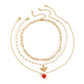 Stacked retro little angel pendant versatile collarbone chain temperament fashion imitation crystal love necklace female