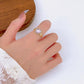 Ins exquisite pink crystal love ring women's retro palace diamond heart geometric opening index finger ring