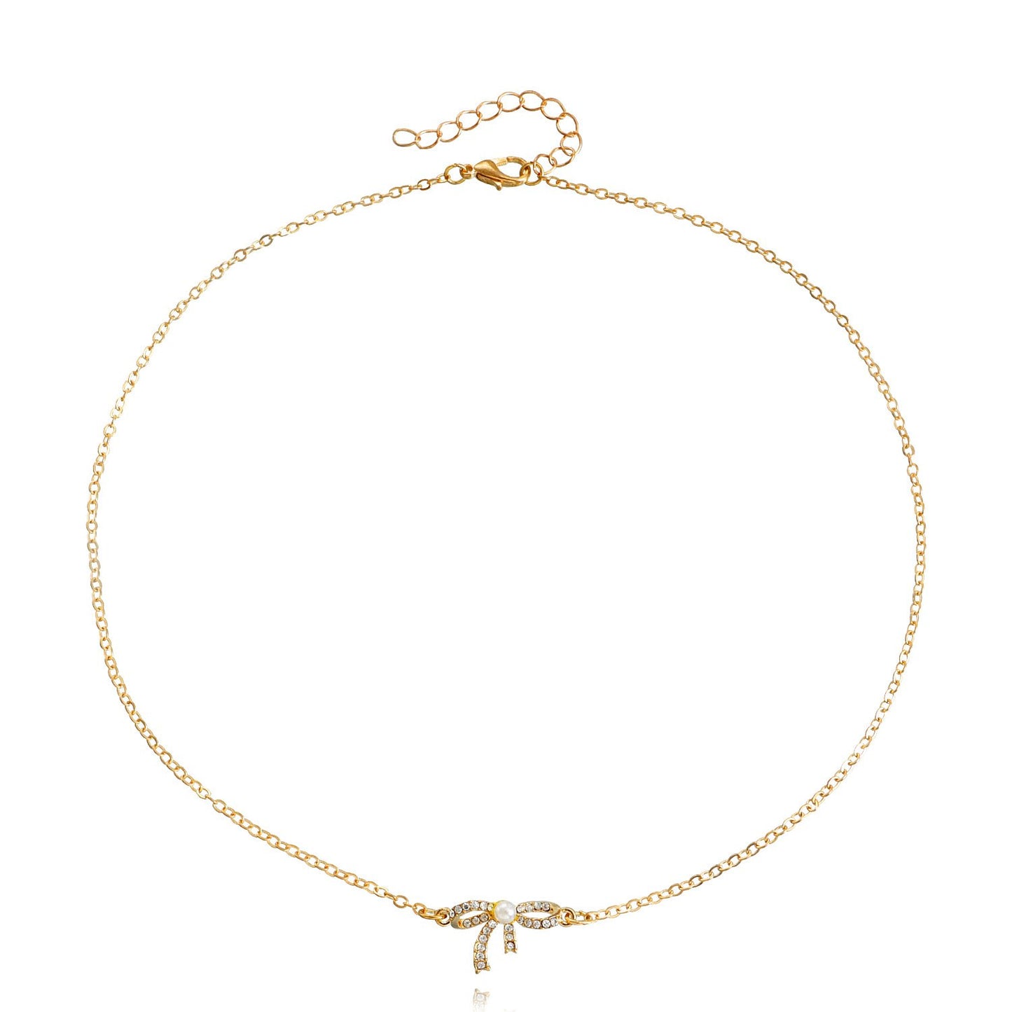 Jewelry Bow Knot Necklace Women's Single Layer All-match Light Luxury Niche Design Sense Clavicle Chain Necklace