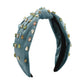 F4689 Jewelry fabric knotted water drop color diamond wide-brimmed headband Mori girl small fresh headband