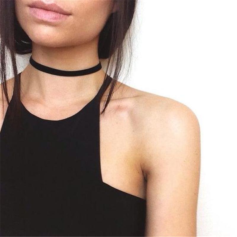 Fashion Jewelry Simple Element Necklace Velvet Strap Necklace Black Female Collar