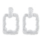 E186 Exaggerated Retro Metal Square Fashion Earrings Cold Thread Atmospheric Earrings Women