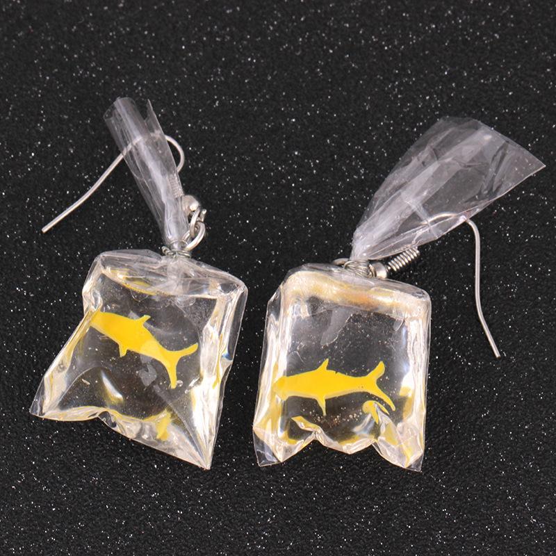 Fashion Creative Transparent Candy Goldfish Earrings Female Personality Carp Resin Earrings Earrings Earrings