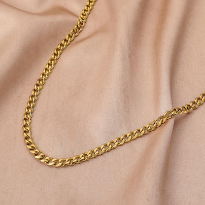 Men's Stainless Steel Titanium Steel Plated 18K Gold Short Necklace Simple and Elegant Clavicle Chain Accessories Year