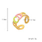 Female ins fashion light luxury letter CD color painting oil opening stainless steel ring