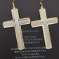 Long retro simple cross frosted earrings exaggerated night direct supply