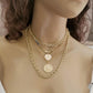 Jewelry round card lace tag multi-layer necklace personality exaggerated hip-hop thick chain necklace necklace