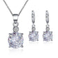 Fashion Temperament Banquet Bridal Jewelry Round Crystal Zircon Earrings Necklace Set Decoration Set