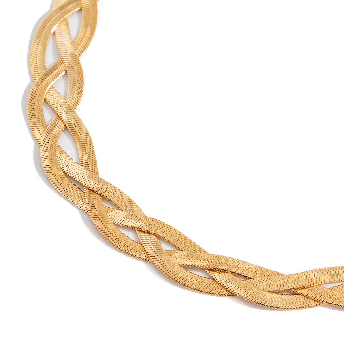 Jewelry Punk Mixed Color Snake Bone Chain Woven Necklace Trend Metal Texture Geometric Necklace